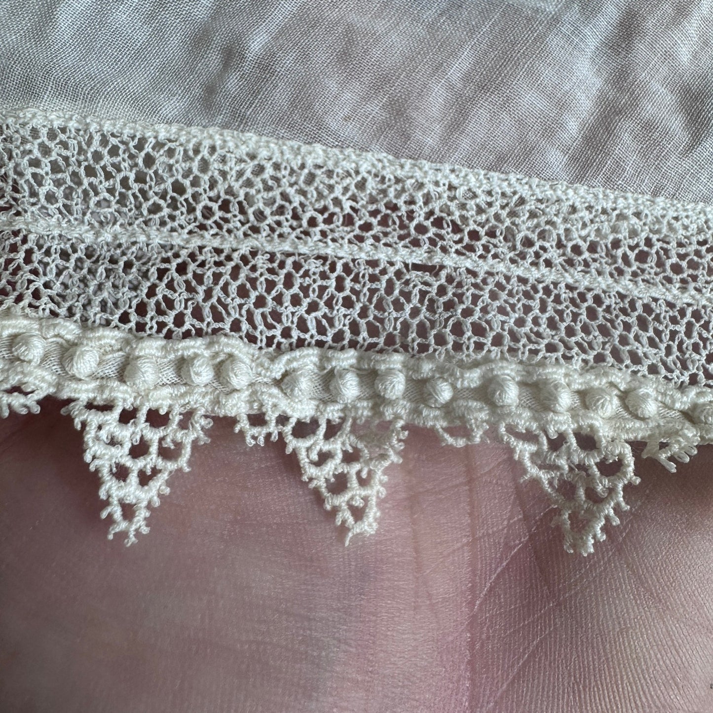 Vintage Early 1900s Top Edwardian Embroidered Floral Lace Button XS Ivory