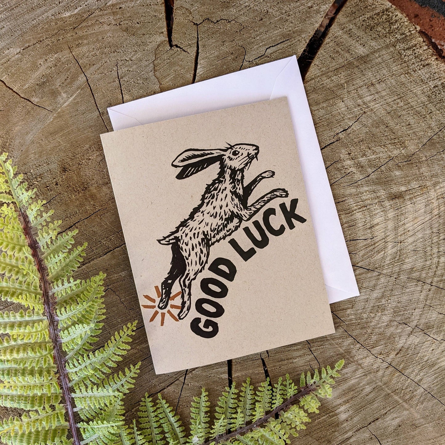 Greeting card | good luck rabbit foot