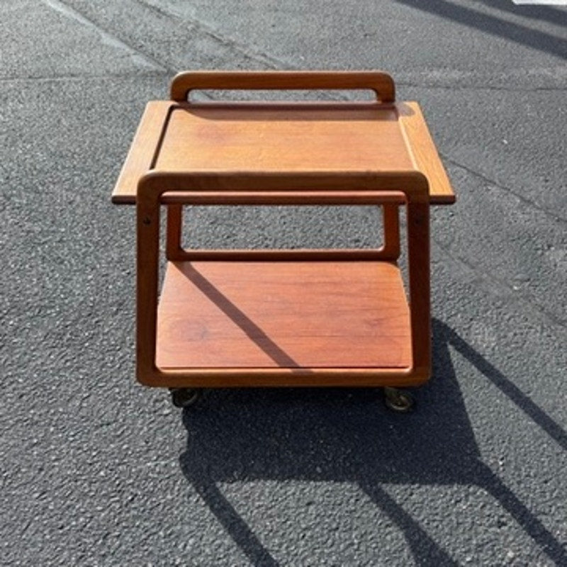 Vintage 1960s Teak MCMTeak Tea Bar Cart Trolley by Sika Mobler Rolling