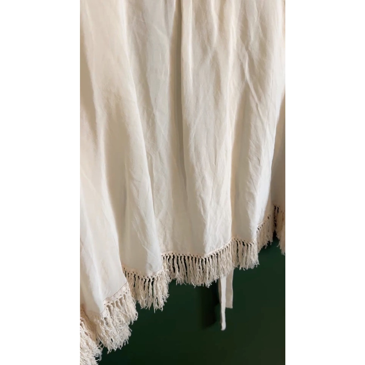 Antique Vintage Silk 1920s Cream Capelet Cape Fringed Trim Pintuck Elegant