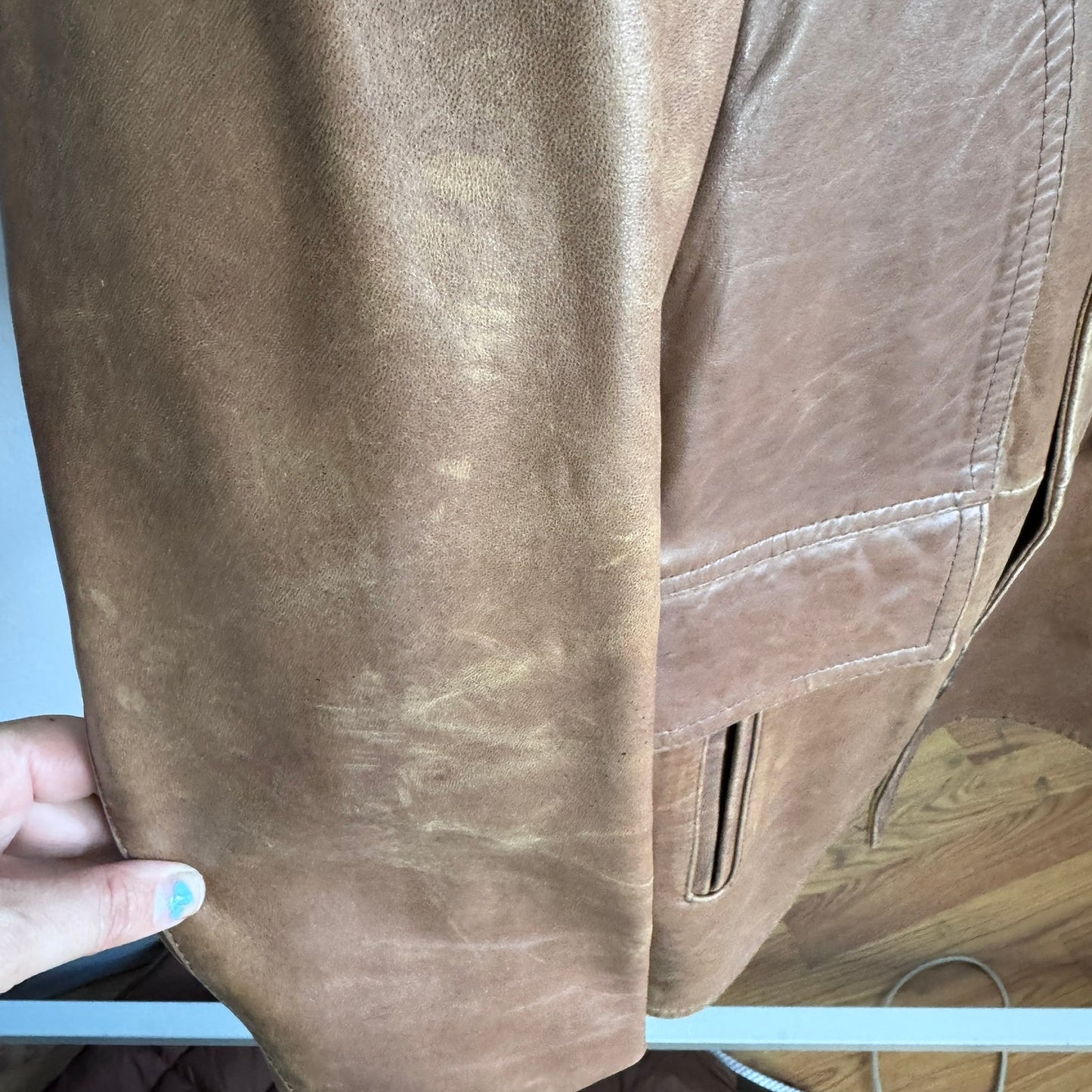 Vintage 1970s Leather Coat 42 Large Brown Gary Gordon Removable Lining Men's