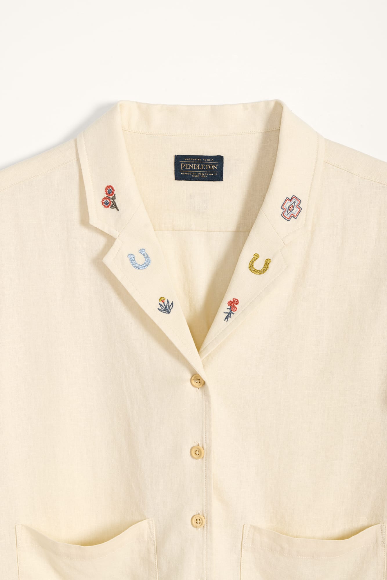 WOMEN'S EMBROIDERED LINEN SHIRT