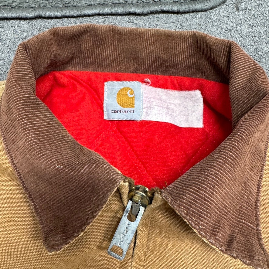 Vtg Carhartt 1990s Santa Fe Jacket Workwear Western Men's XL Tan Duck Canvas