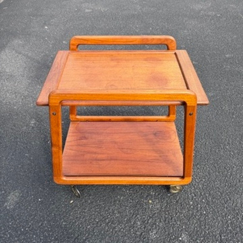 Vintage 1960s Teak MCMTeak Tea Bar Cart Trolley by Sika Mobler Rolling