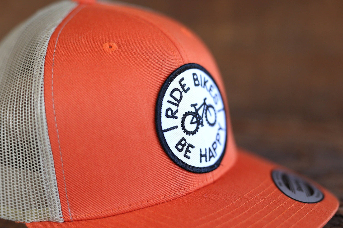 Ride Bikes Be Happy Patch | Iron On Embroidered Patch | Grea