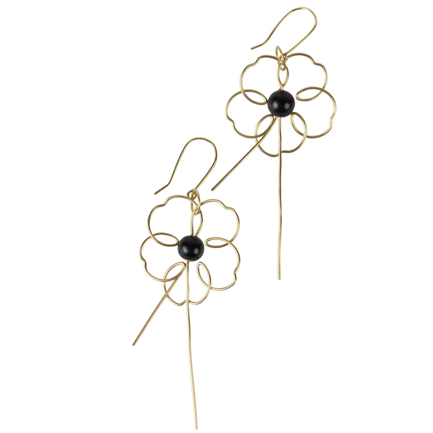 Gilded Floral Silhouette Earrings