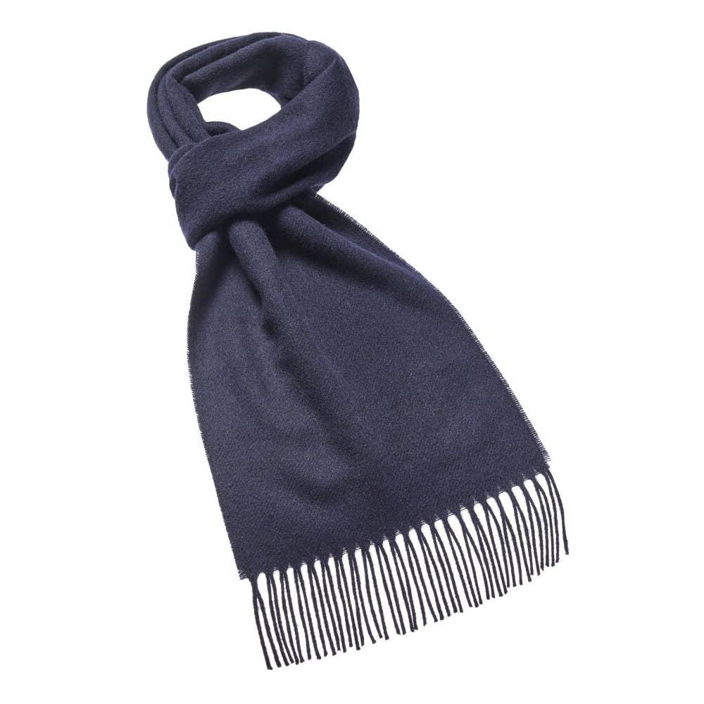 Black Plain Merino Lambswool Scarf