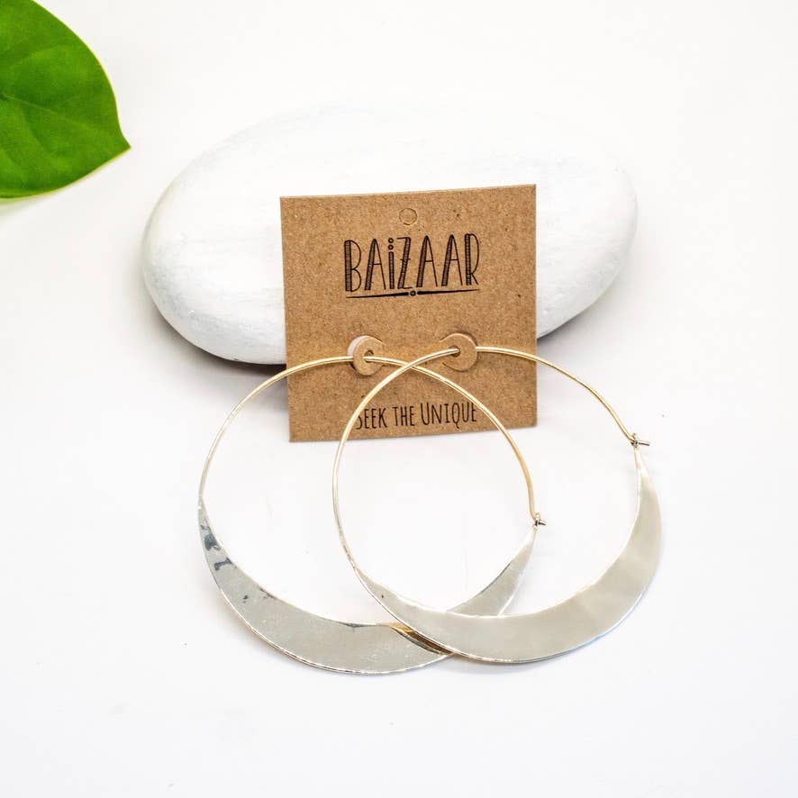 Sterling Silver Crescent Earrings