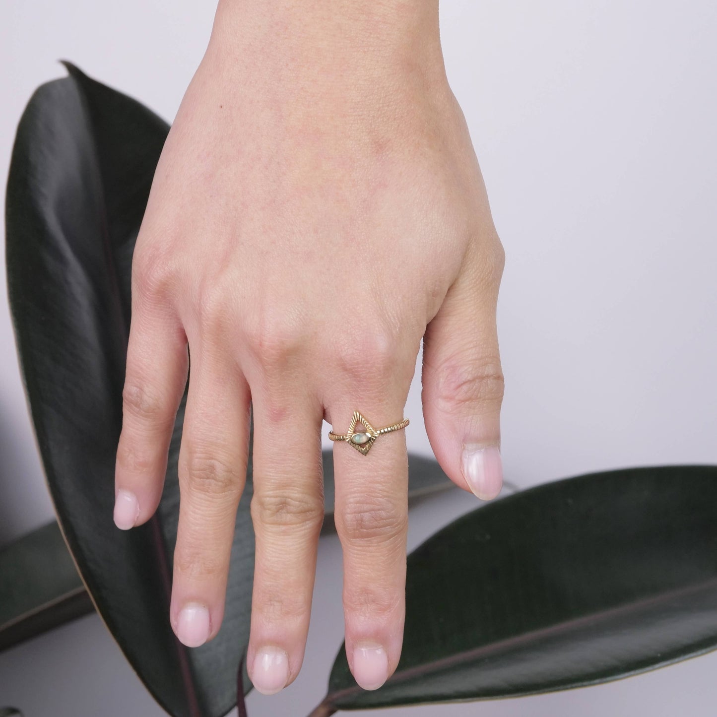 Brass Opal Starlight Ring