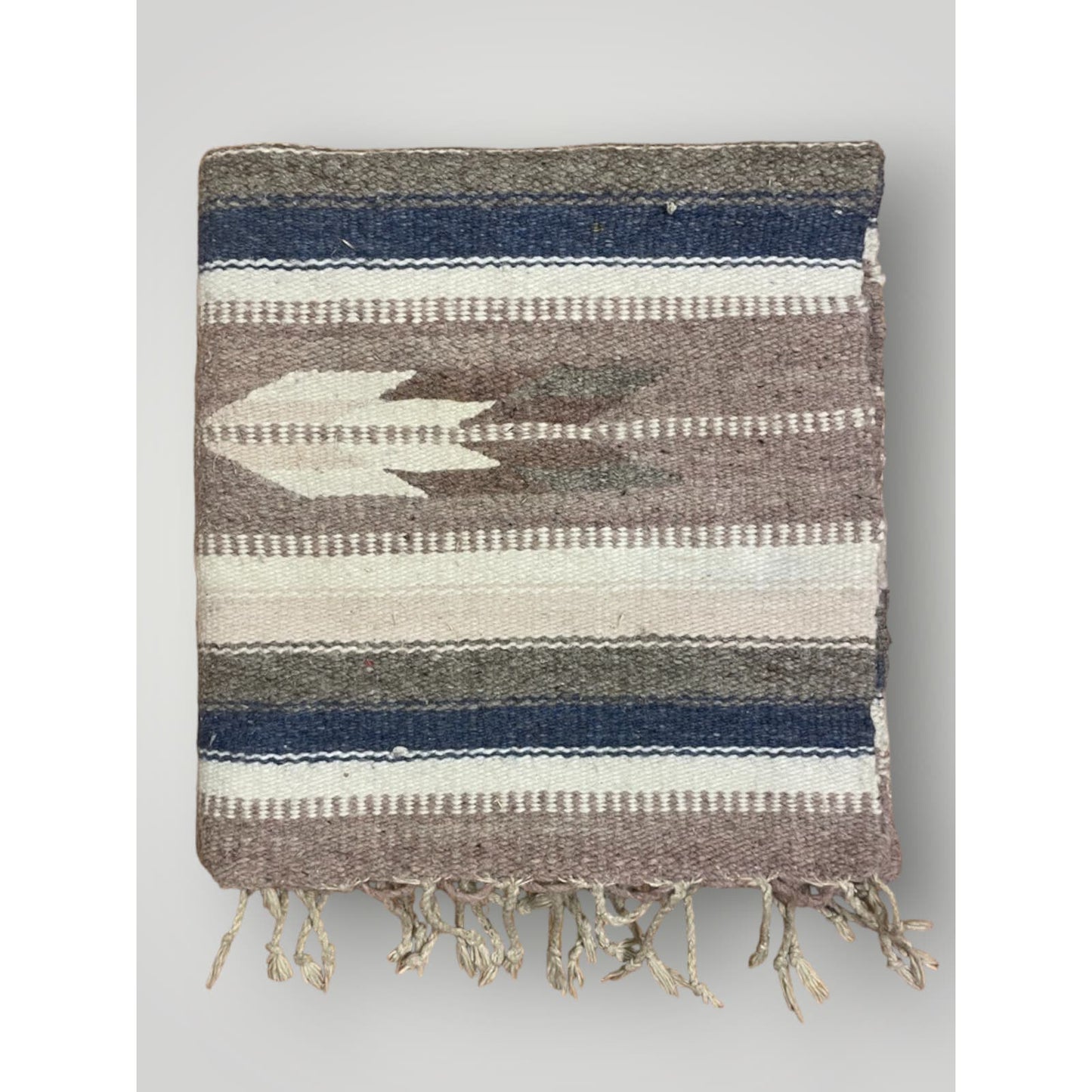 Vintage Wool Saddle Blanket Handwoven Native American 29"x70" Neutrals
