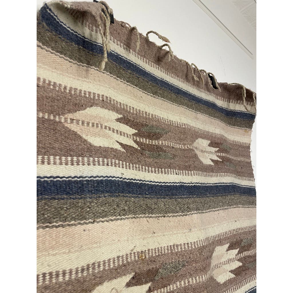 Vintage Wool Saddle Blanket Handwoven Native American 29"x70" Neutrals