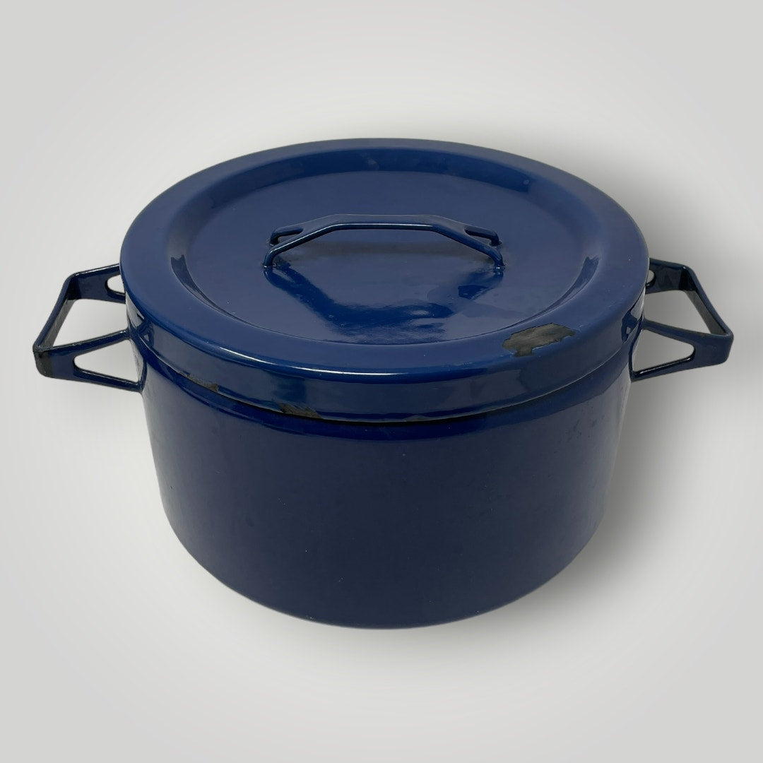 Vintage Finel Arabia Enamelware Cookware MCM Navy Blue Small Pot Seppo Mallat