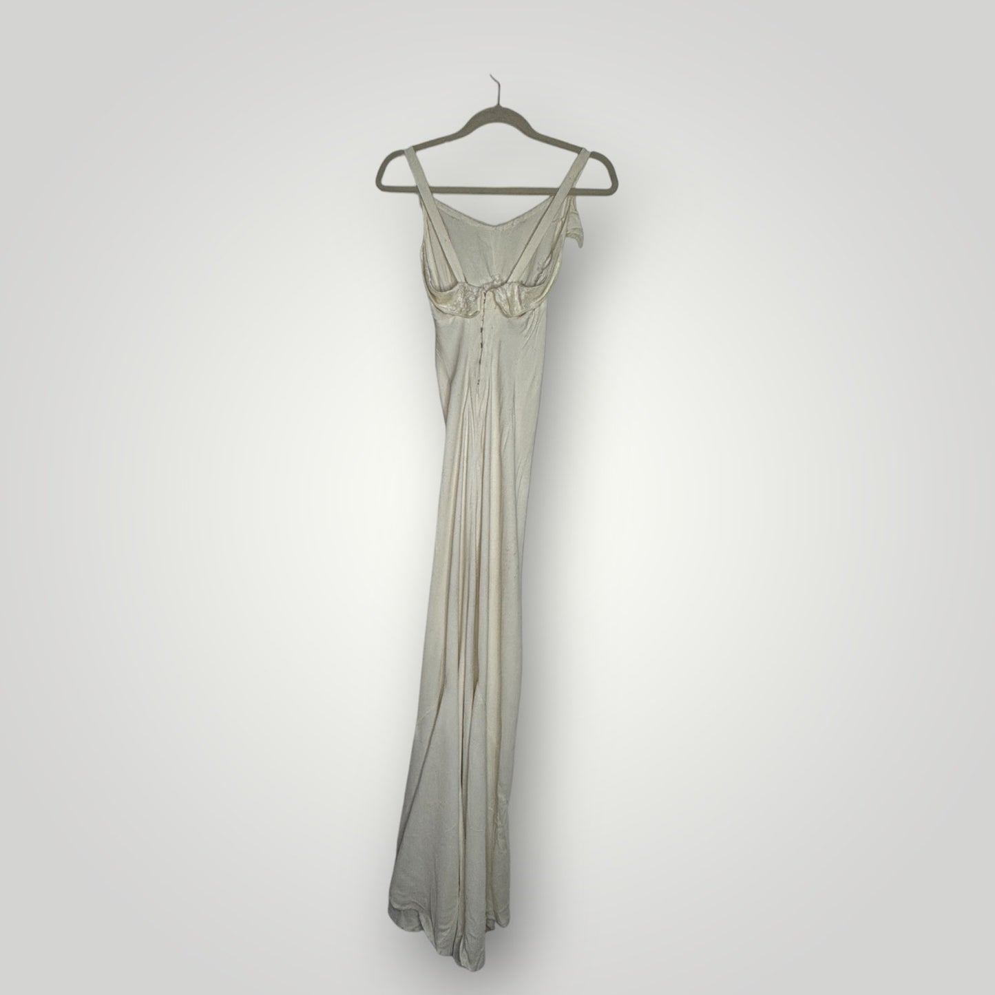 Vtg 1930s Bias Cut Long Maxi Cocktail Dress Diamond Texture Velvet Accent Shrug