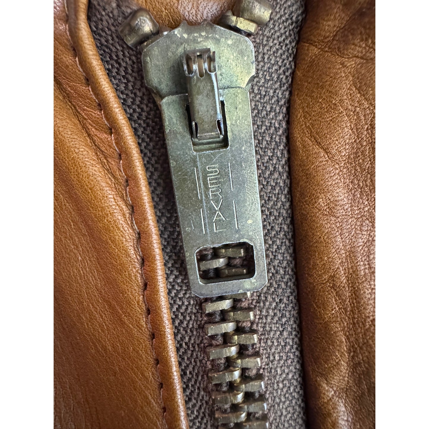Vintage 1970s Rome Leather Jacket Utility Brown Chore Style Men's Medium