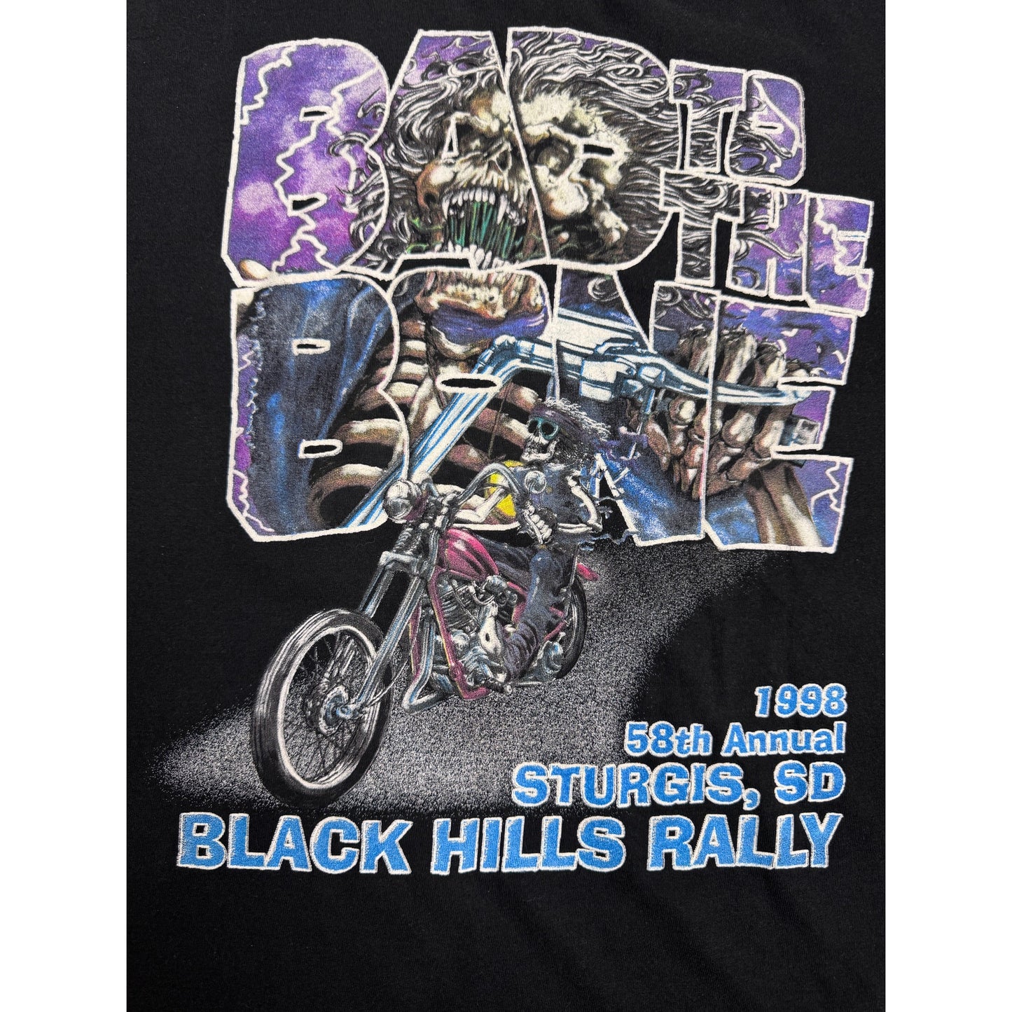 Vintage T-Shirt Bad to the Bone Sturgis 1998 Harley Davidson Biker Design XL