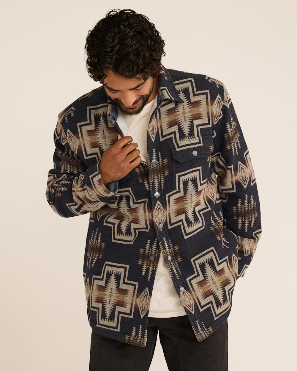 MEN'S WYETH FALLS COTTON CHAMOIS SHERPA-LINED SHIRT JACKET