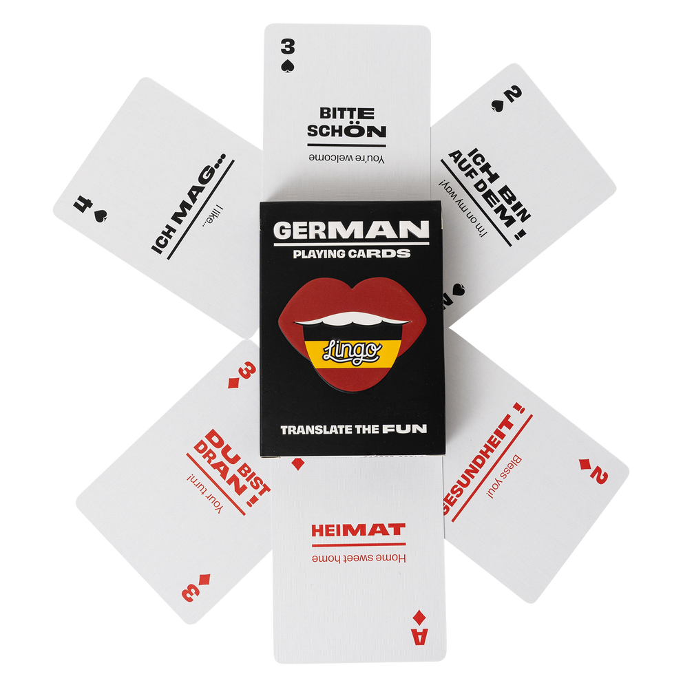 German language travel playing cards