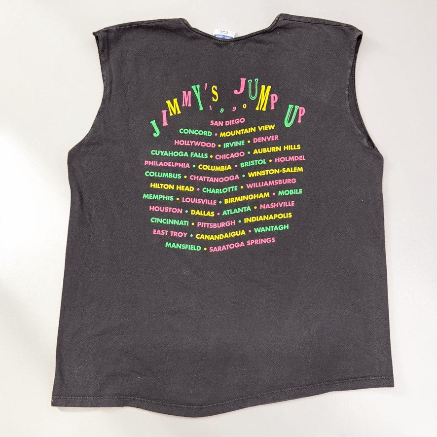 Vintage Jimmy Buffett T-Shirt Jimmy's Jump Up Black Parrot Cutoff Mens