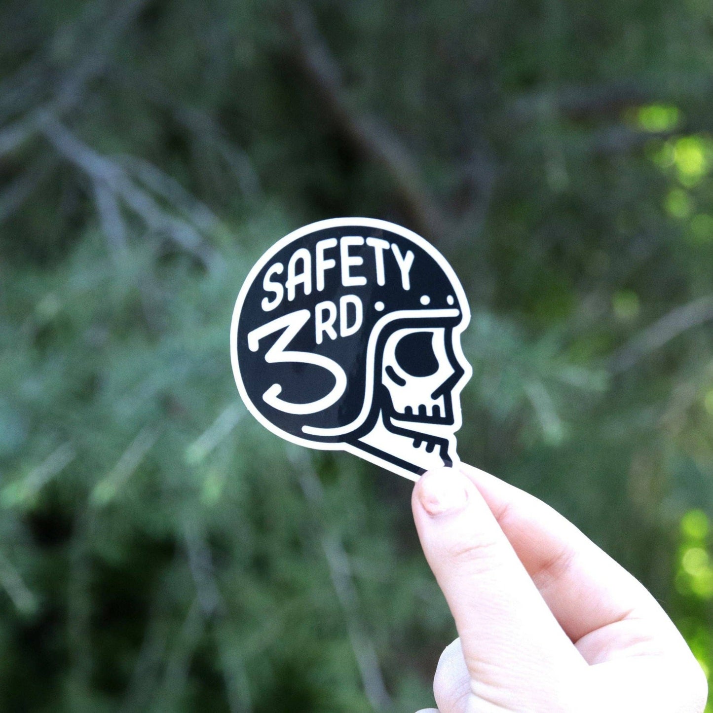 Safety Third Helmet Sticker |  Waterproof Vinyl Decal | For bikes, skateboards, laptops and water bottles