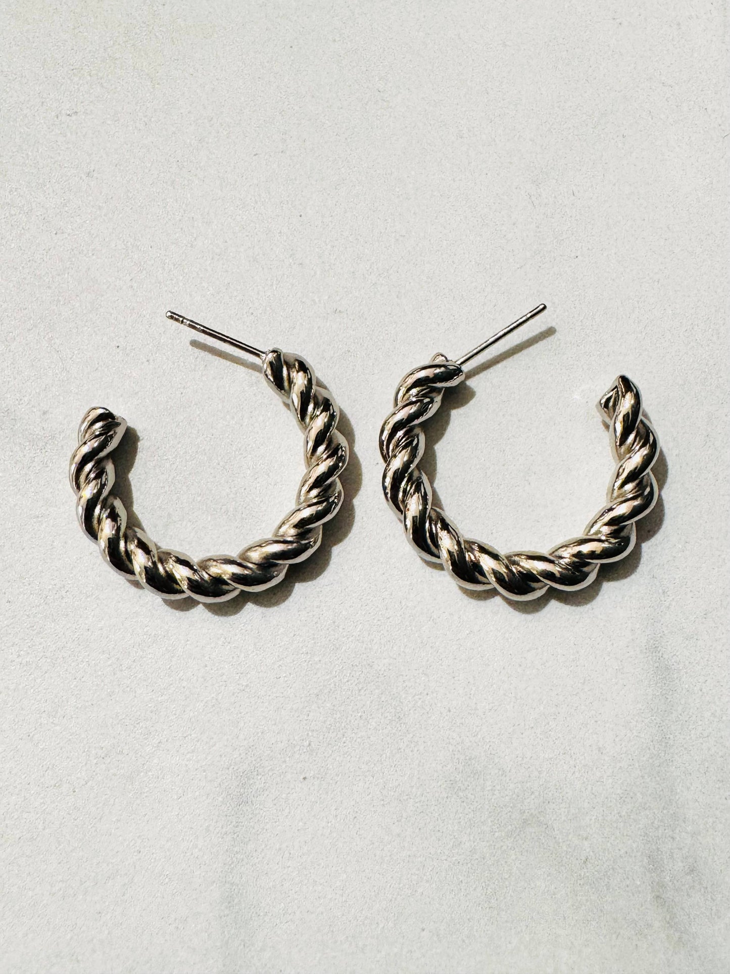 Nash Stainless Steel Twist Hoop Earrings