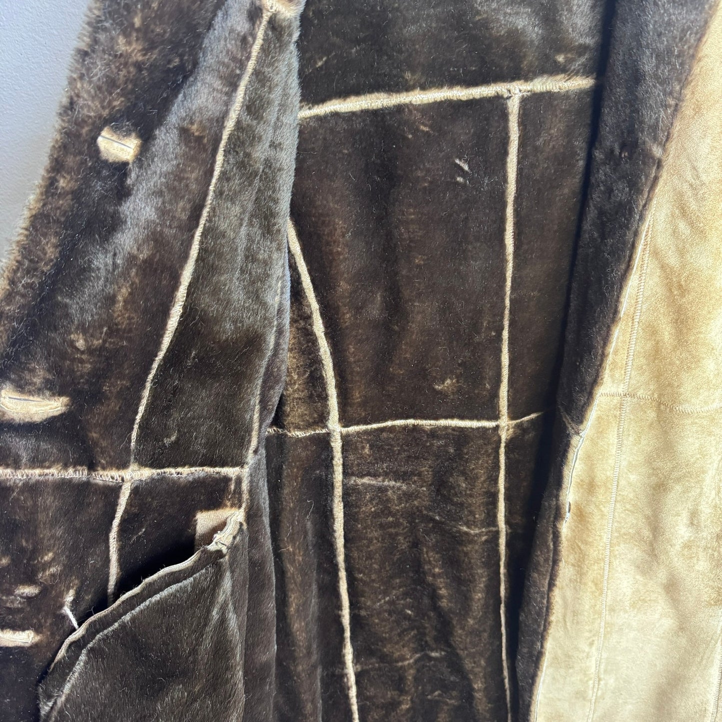 Vintage La Nouvelle Renaissance Coat Suede Long Raccoon Fur Trim Y2K Jacket