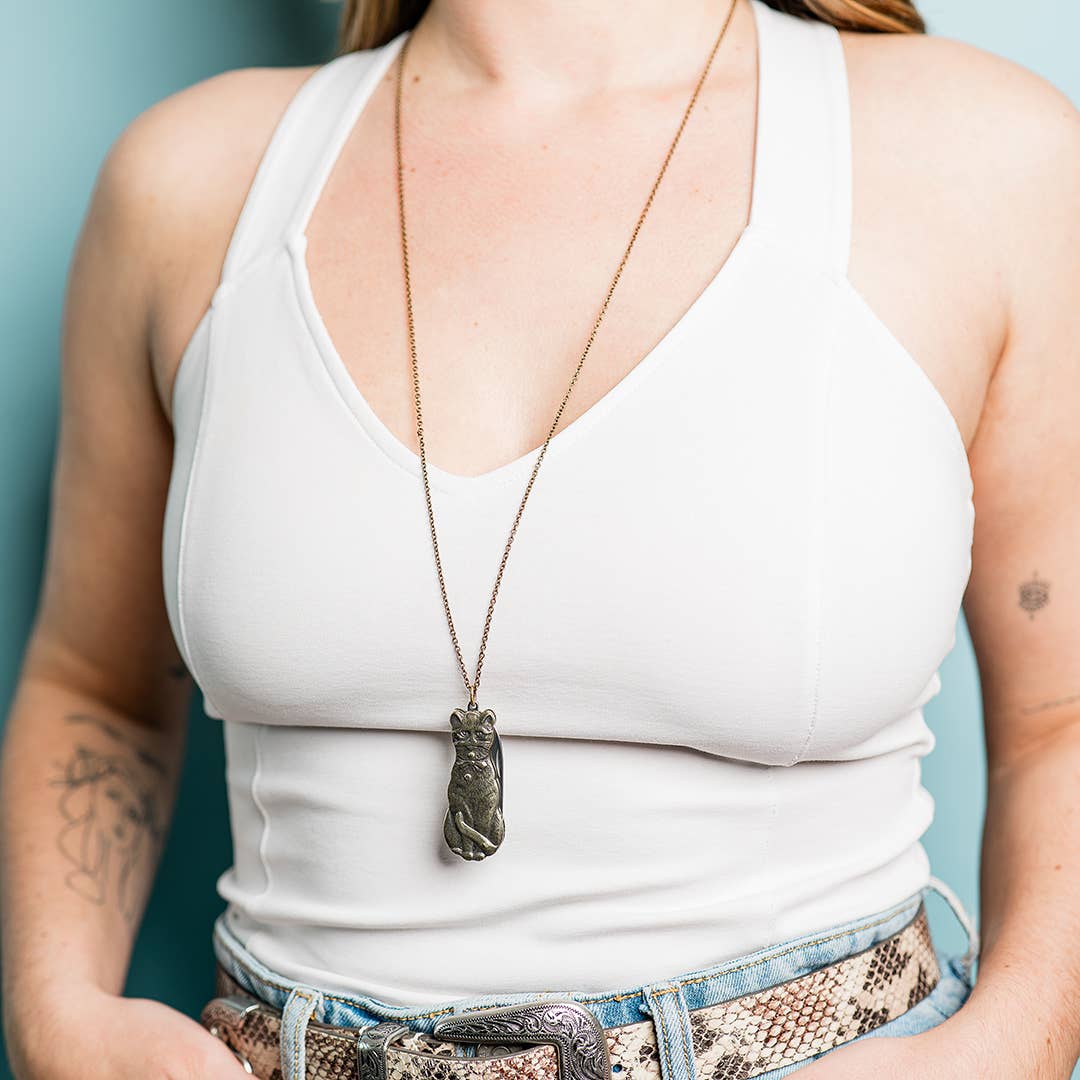Cat Knife Necklace 28"