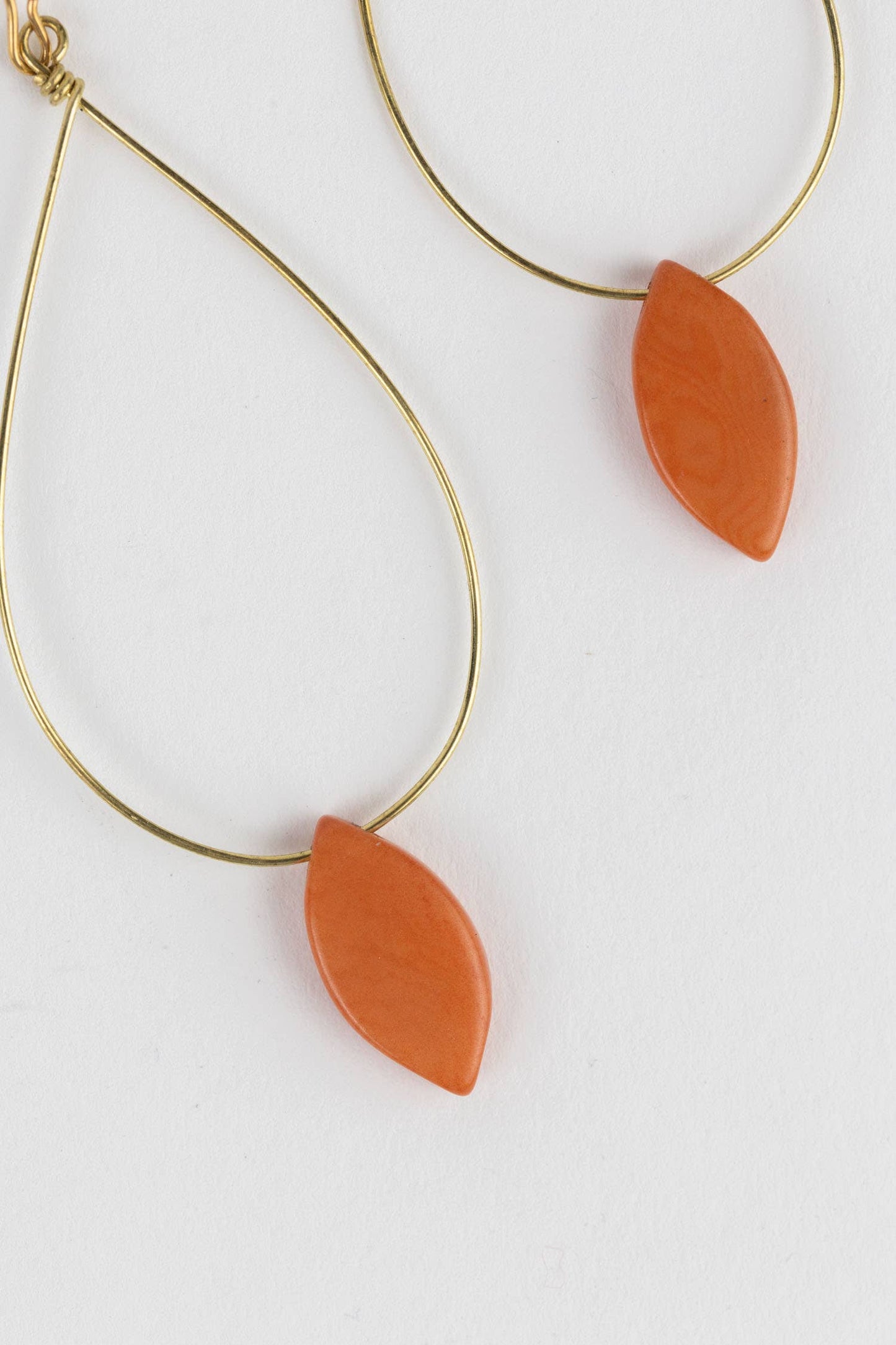 Pendant Hoop Earrings - Tangerine