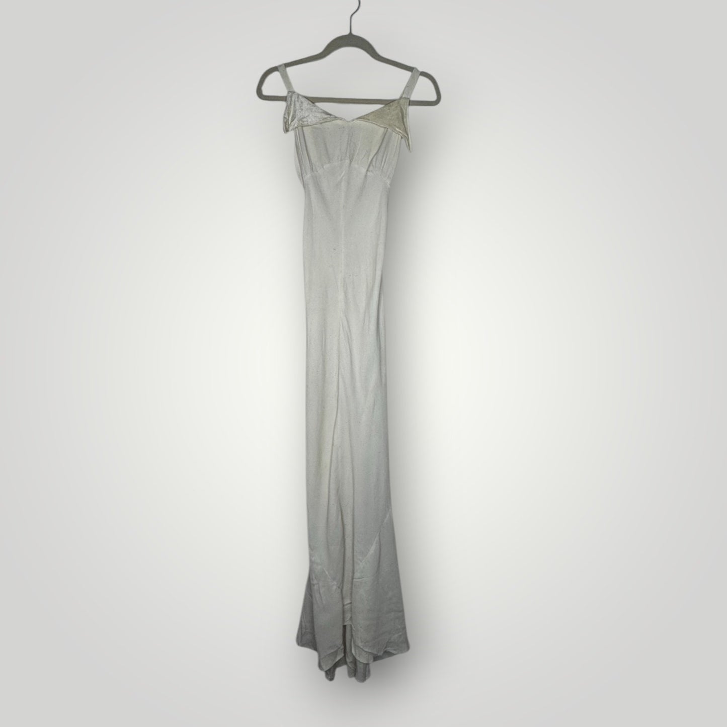 Vtg 1930s Bias Cut Long Maxi Cocktail Dress Diamond Texture Velvet Accent Shrug