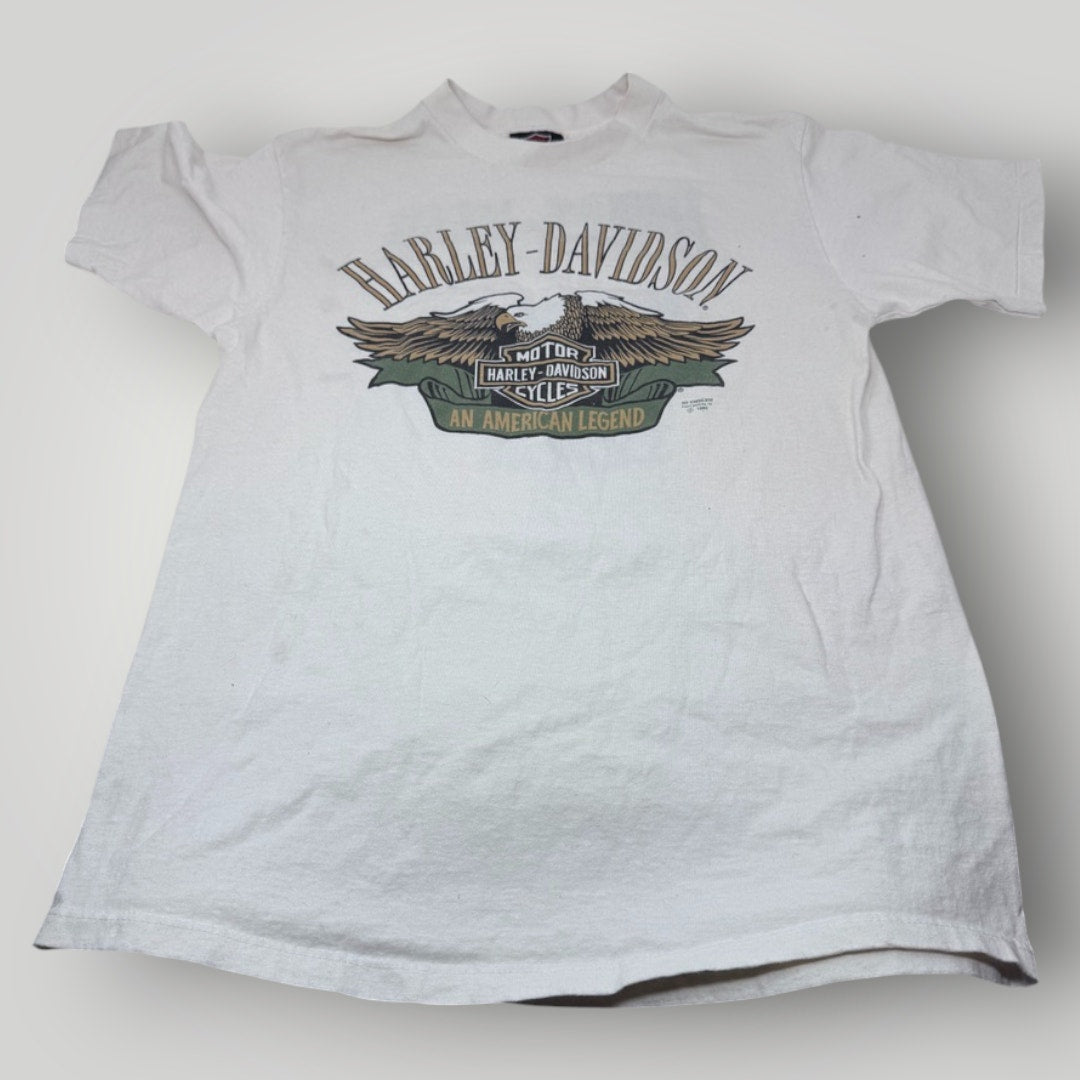 Vintage Top Harley Davidson Berlin 3D Emblem 1990s T-shirt Eagle Harley Korso Sm