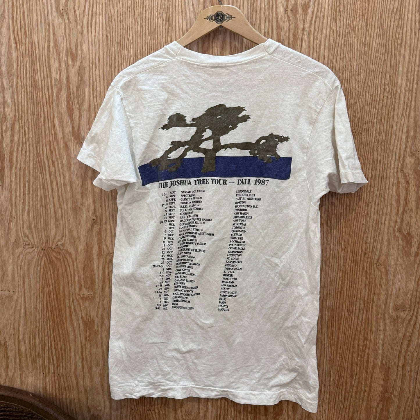 Vintage U2 The Joshua Tree Tour Tee Shirt 1987 Size Large USA Made Screen Stars