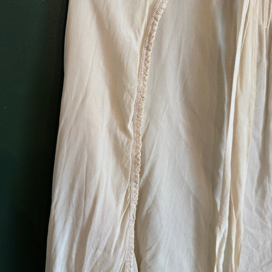 Antique Vintage Silk 1920s Cream Capelet Cape Fringed Trim Pintuck Elegant