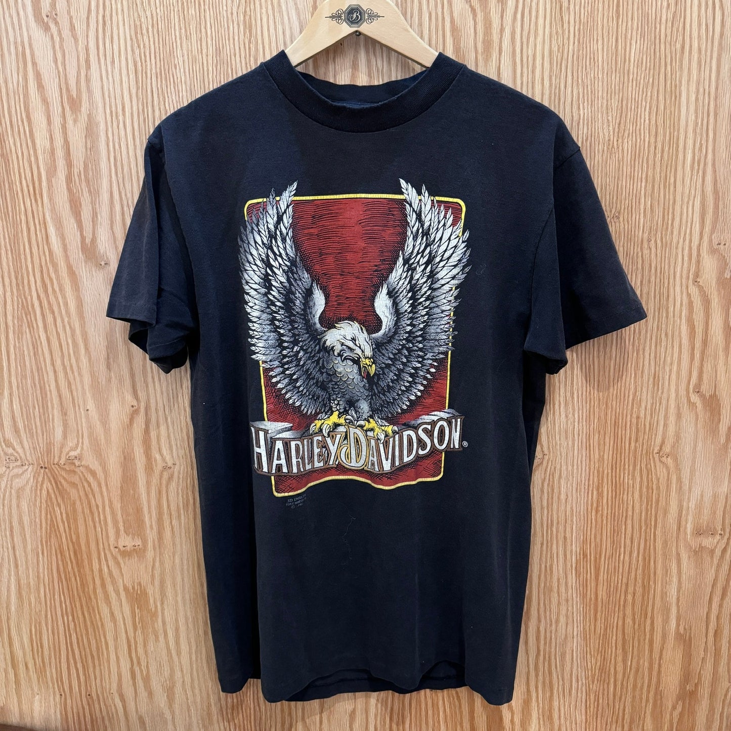 Vtg 1991 Harley Davidson Colorado Springs Single Stitch 3D Emblem T-Shirt USA