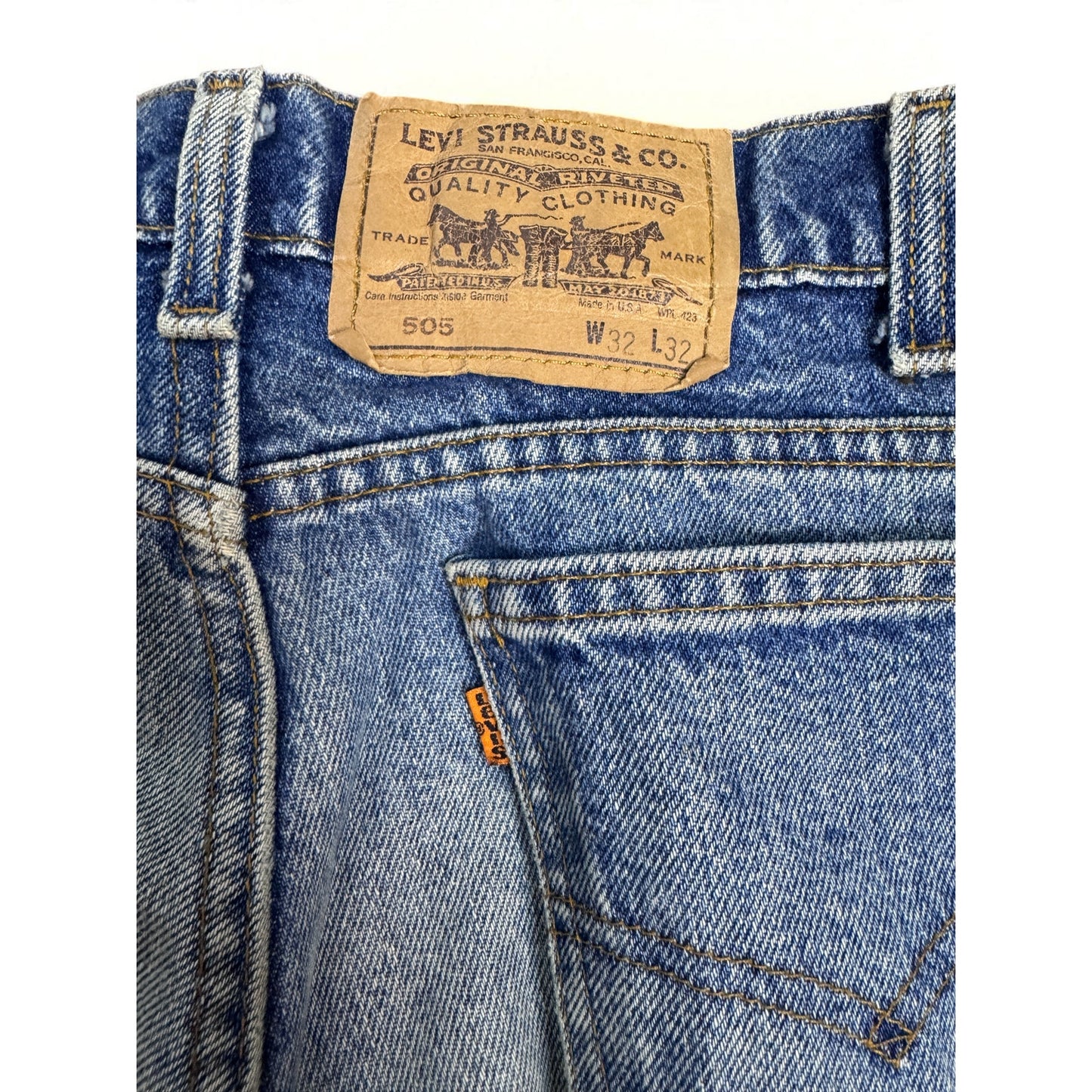 Vintage Levis 505 Denim 1990s 505 100% Cotton Medium Wash 32x32 Men's