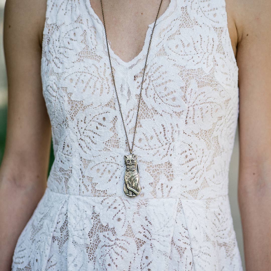 Cat Knife Necklace 28"
