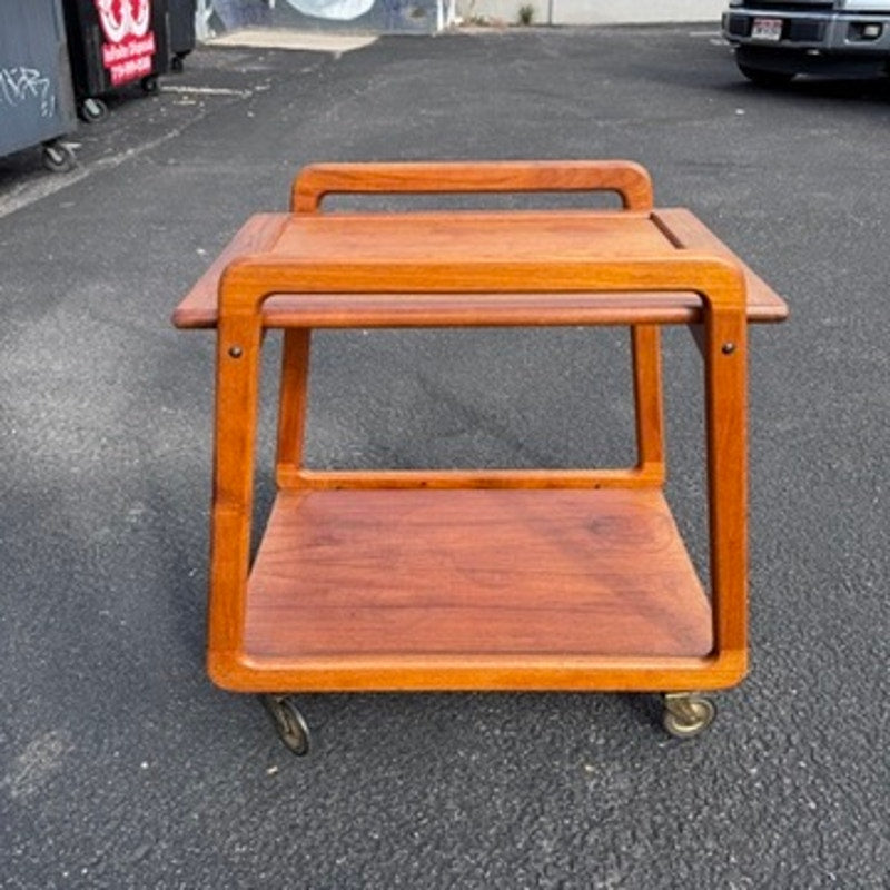 Vintage 1960s Teak MCMTeak Tea Bar Cart Trolley by Sika Mobler Rolling