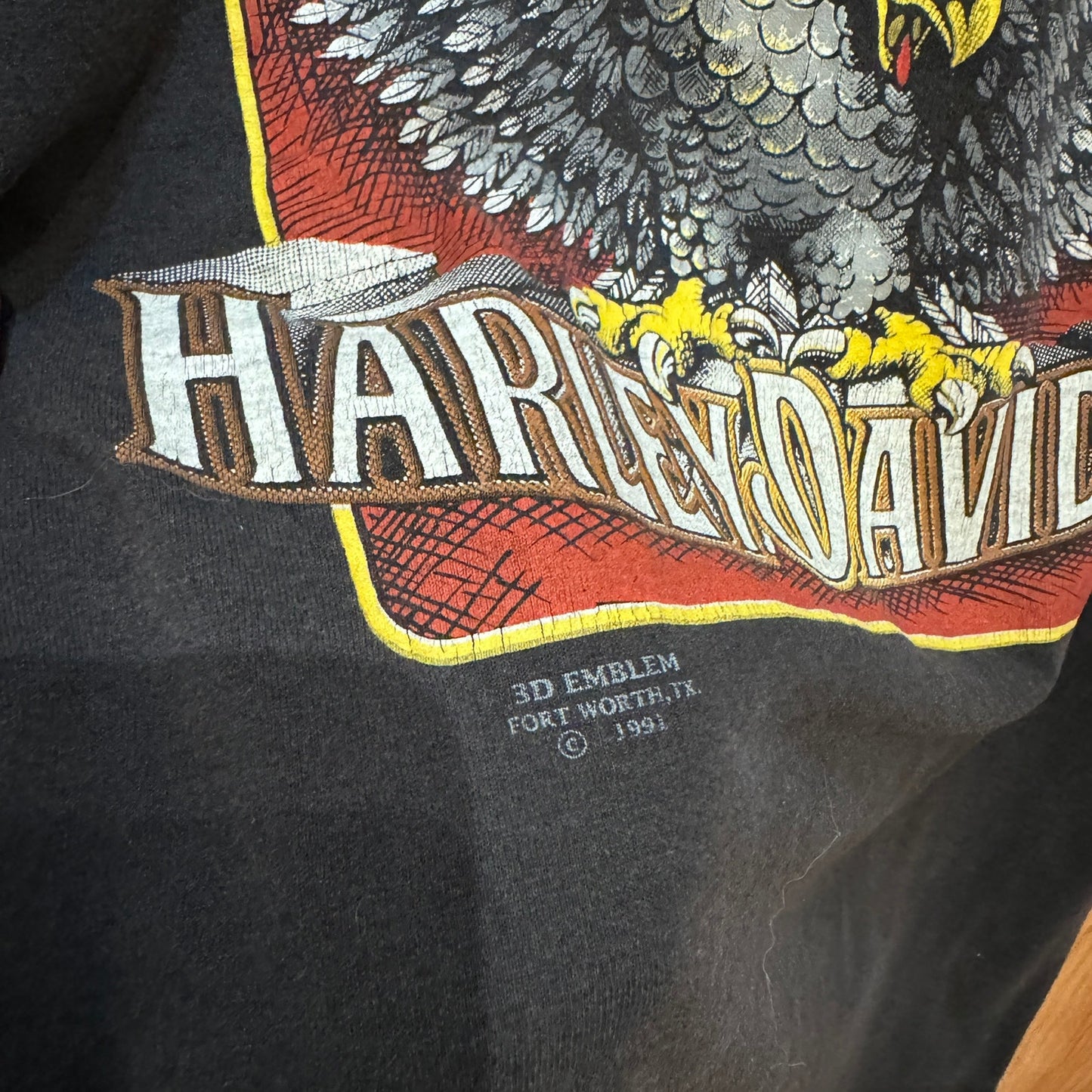 Vtg 1991 Harley Davidson Colorado Springs Single Stitch 3D Emblem T-Shirt USA