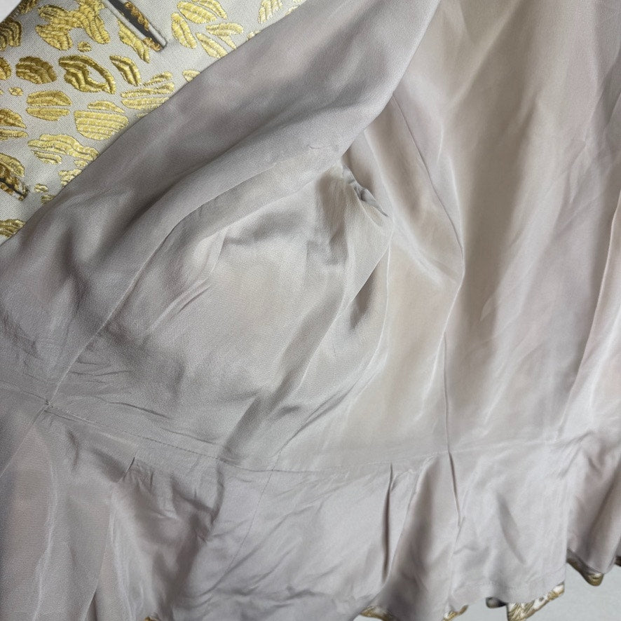 Vintage Blazer Oscar De La Renta Jacket Gold Cream Animal Brocade Women's 12