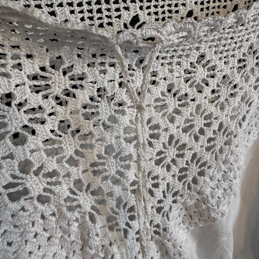 Antique Corset Cover Crocheted Top White Cotton 1900s Tank Top Camisole S