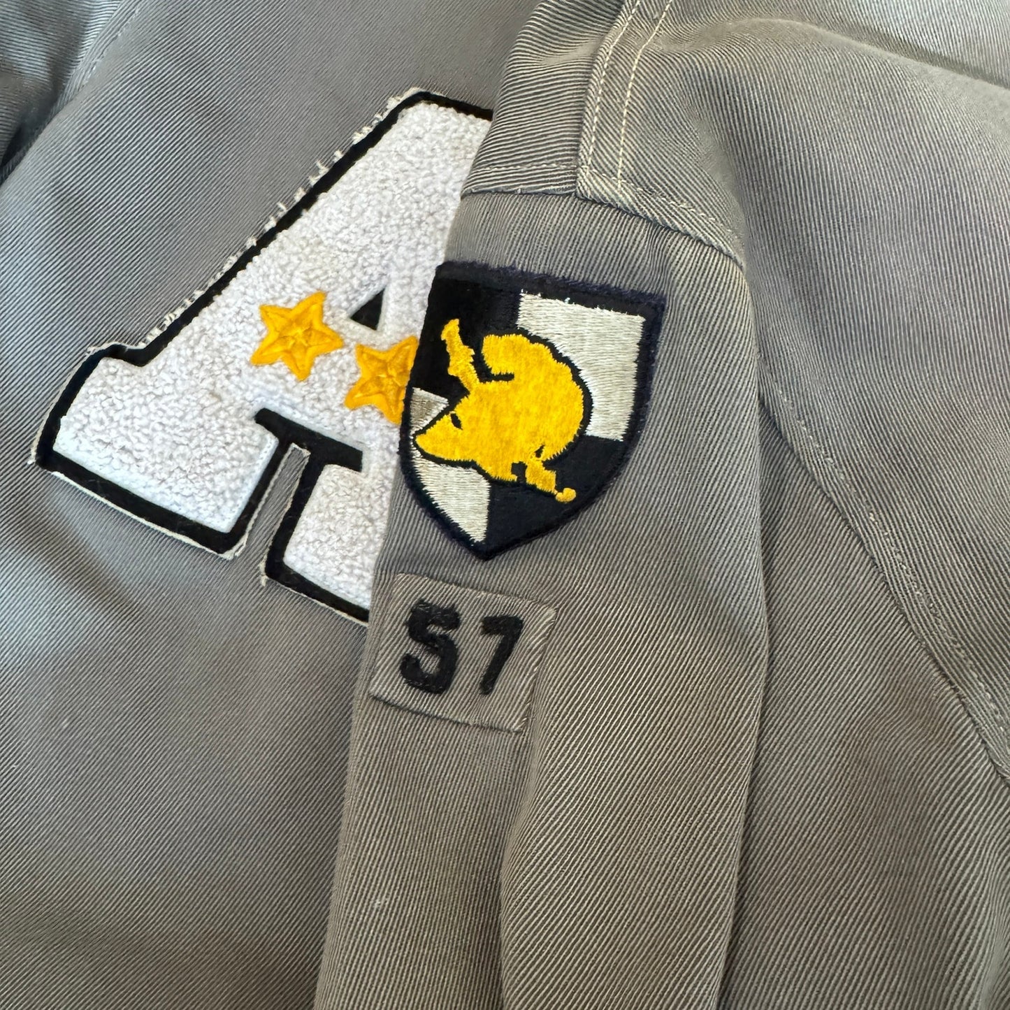 Vintage West Point Cadet Jacket Bomber Style Men's M/L Grey Athletic Letter 1957