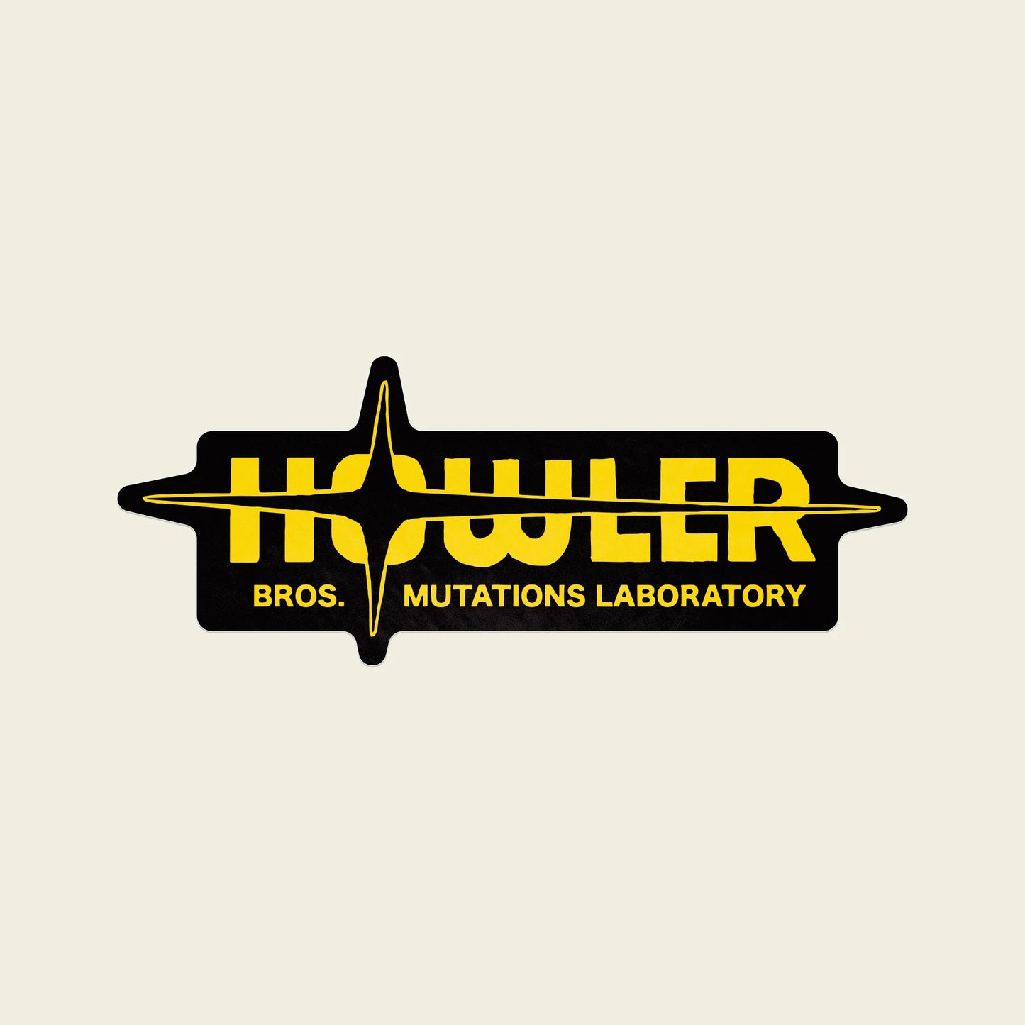 Logo of 'Howler Bros. Mutations Laboratory' with a stylized howling dog graphic on a beige background.