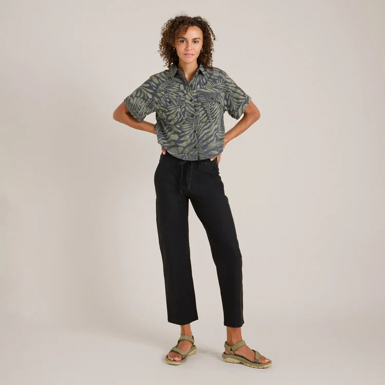 Bless Up Cropped Button Up Shirt