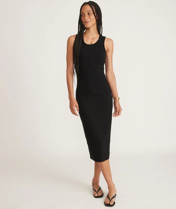 Lexi Rib Daytime Midi Dress Black MST Goods Lexi Rib Daytime Midi Dress Black MST Goods