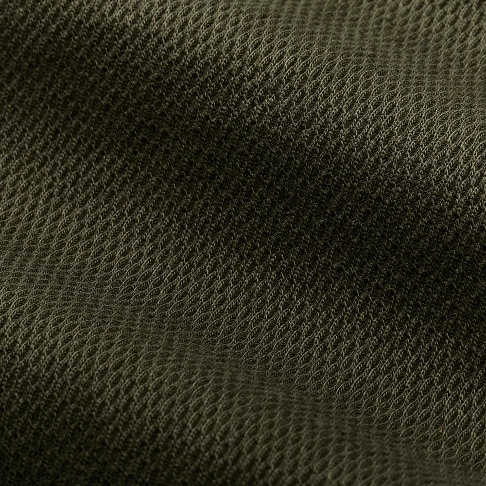 Waffle Knit Thermal Crewneck in Mossy Rock