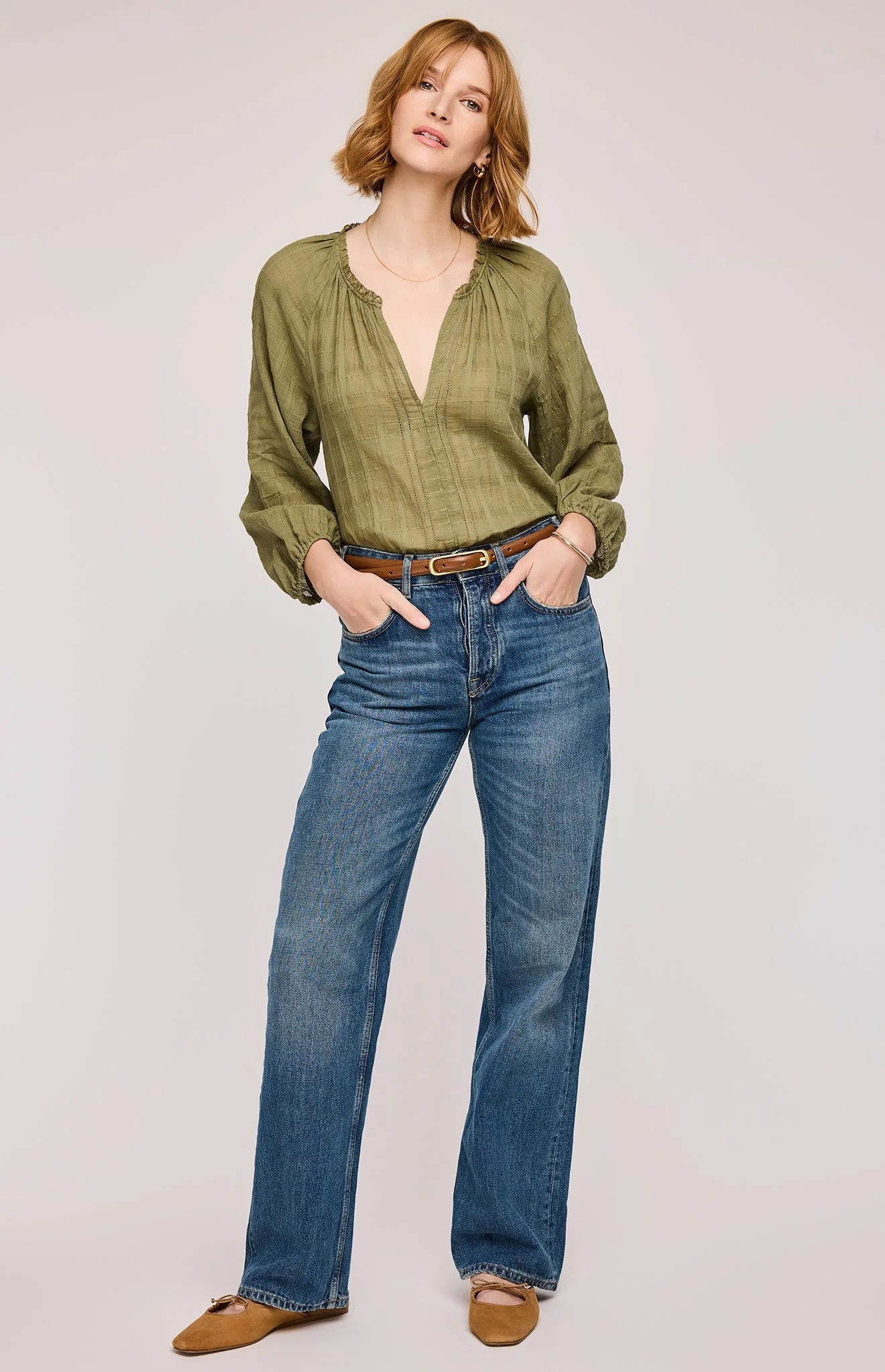 Atlas Textured Cotton Blouse