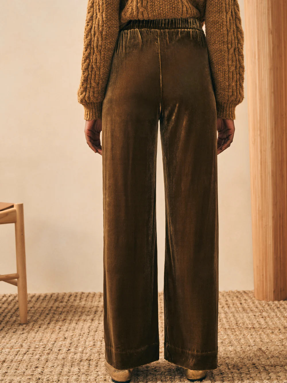 Stretch Silk Velvet Genevieve Pant