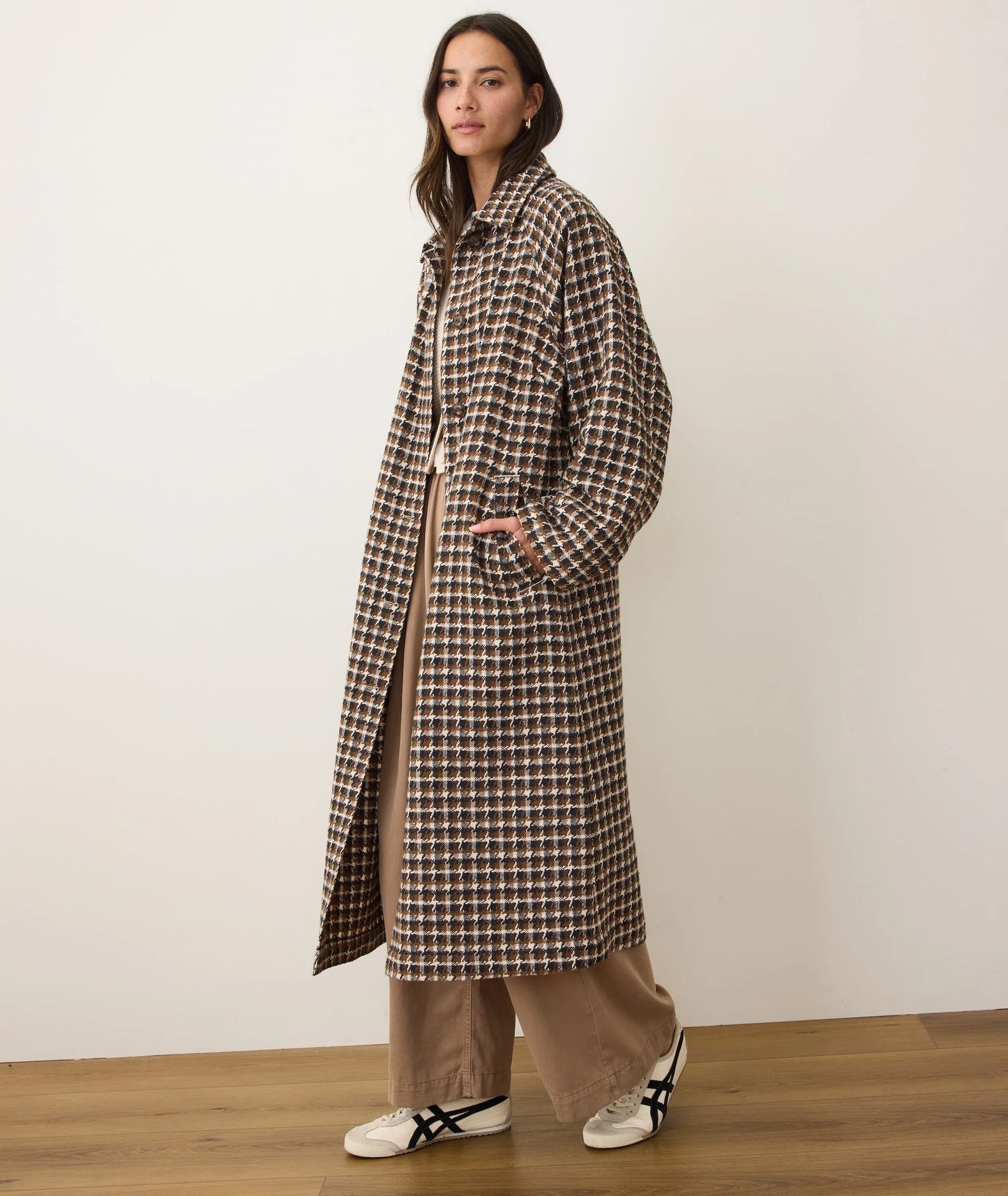 Hayes Houndstooth Trench Coat