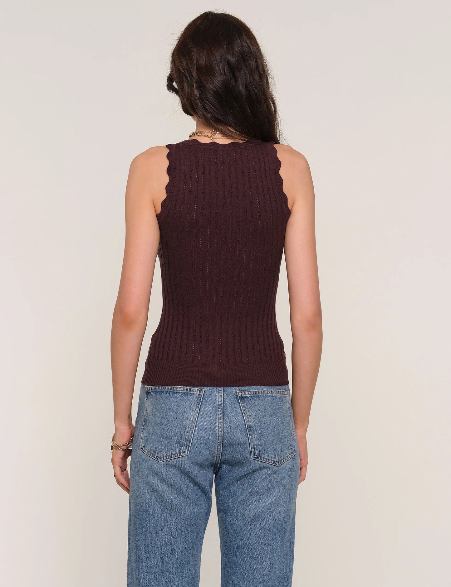 Cecili Knit Scalloped Tank