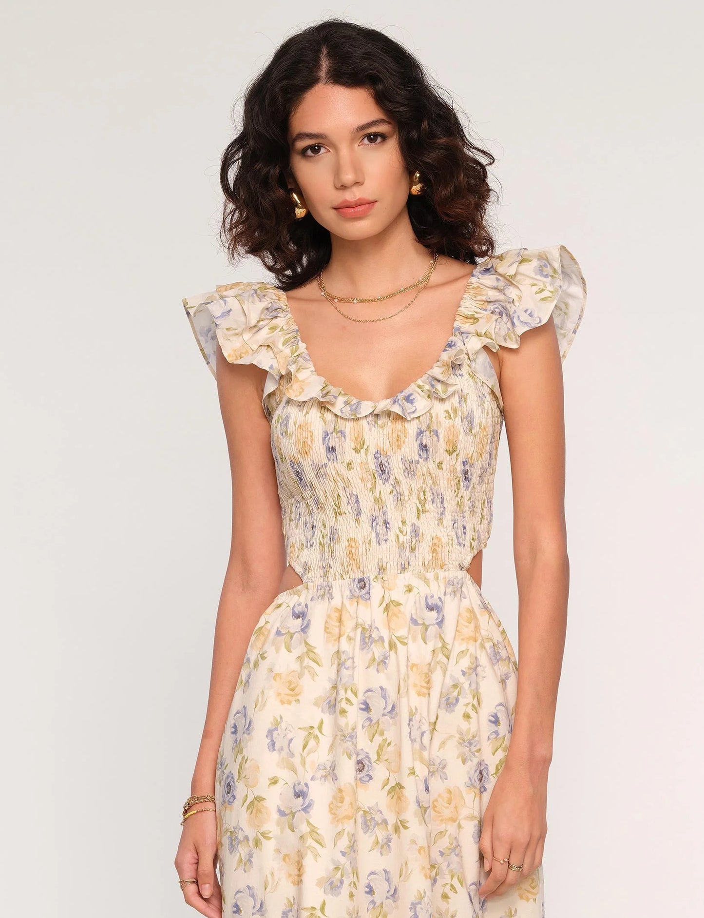 Irene Floral Tiered Midi Dress