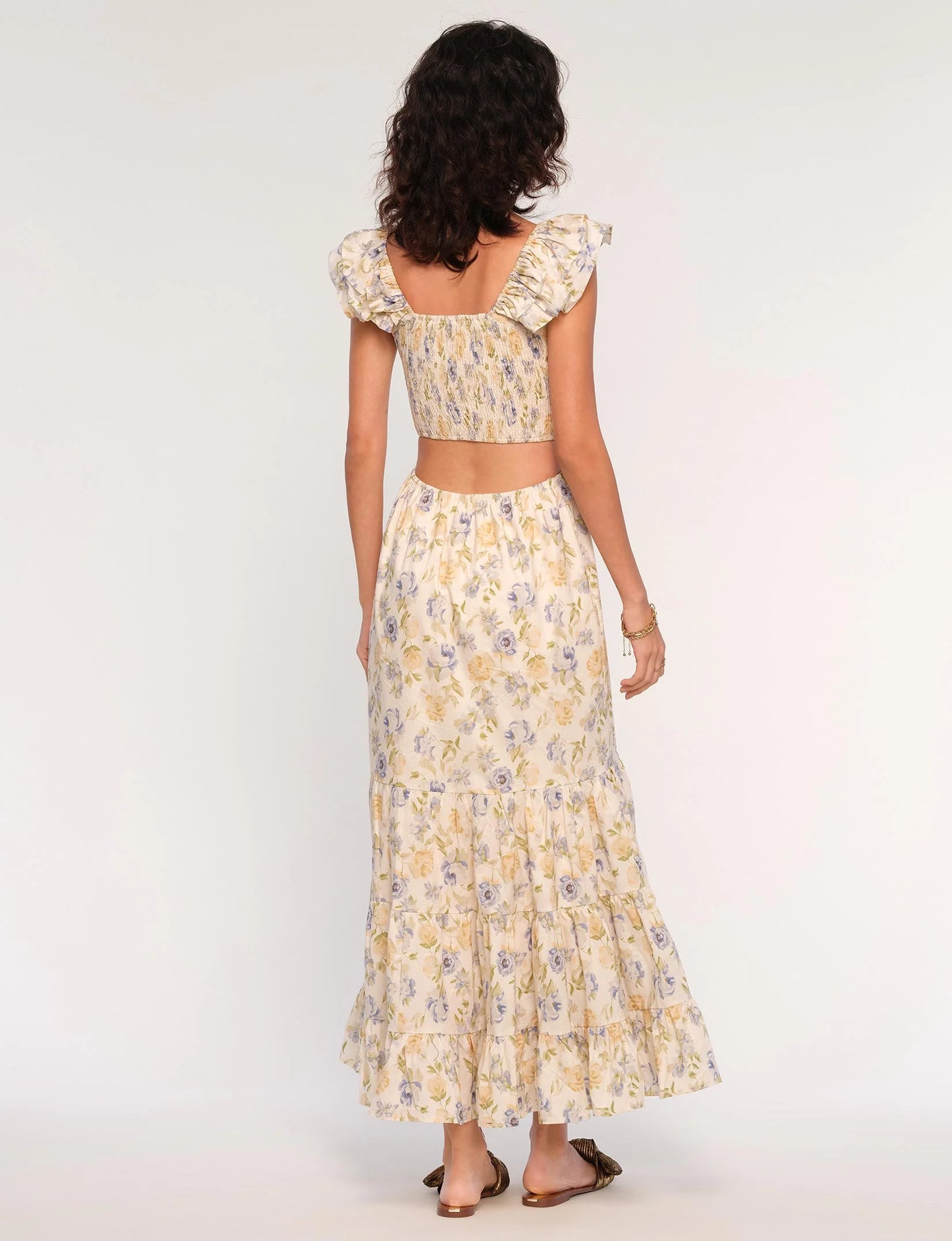 Irene Floral Tiered Midi Dress