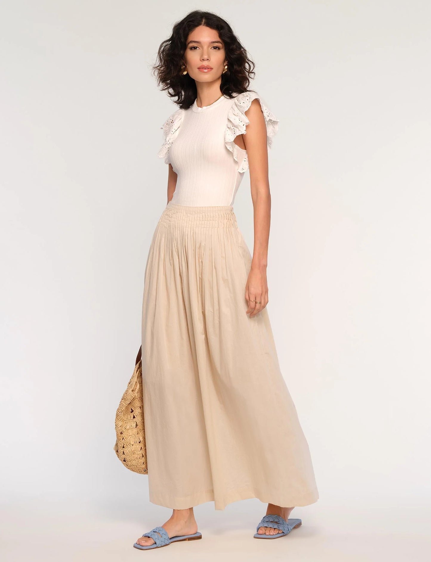 Renne Pintuck Maxi Skirt